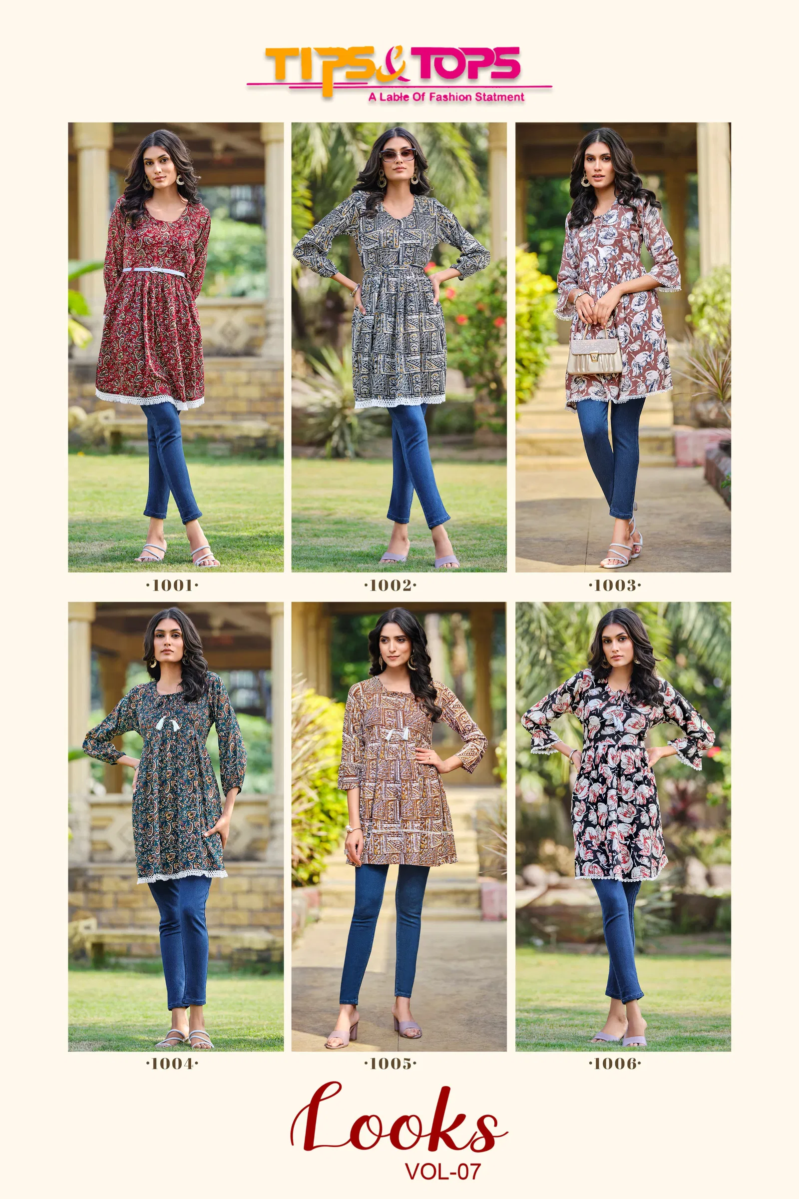 Looks Vol 7 By Tips And Tops Printed Rayon Ladies Top Exporters In India